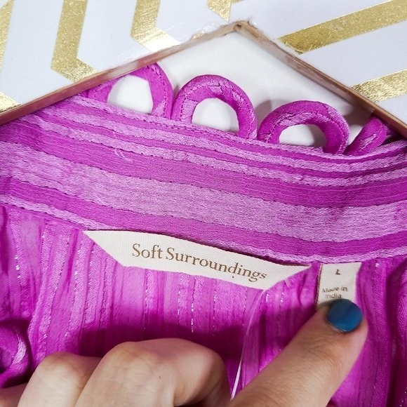 SOFT SURROUNDINGS Women's Yesena Long Sleeve Blouse Top Size Large NWT NEW - Picture 3 of 11